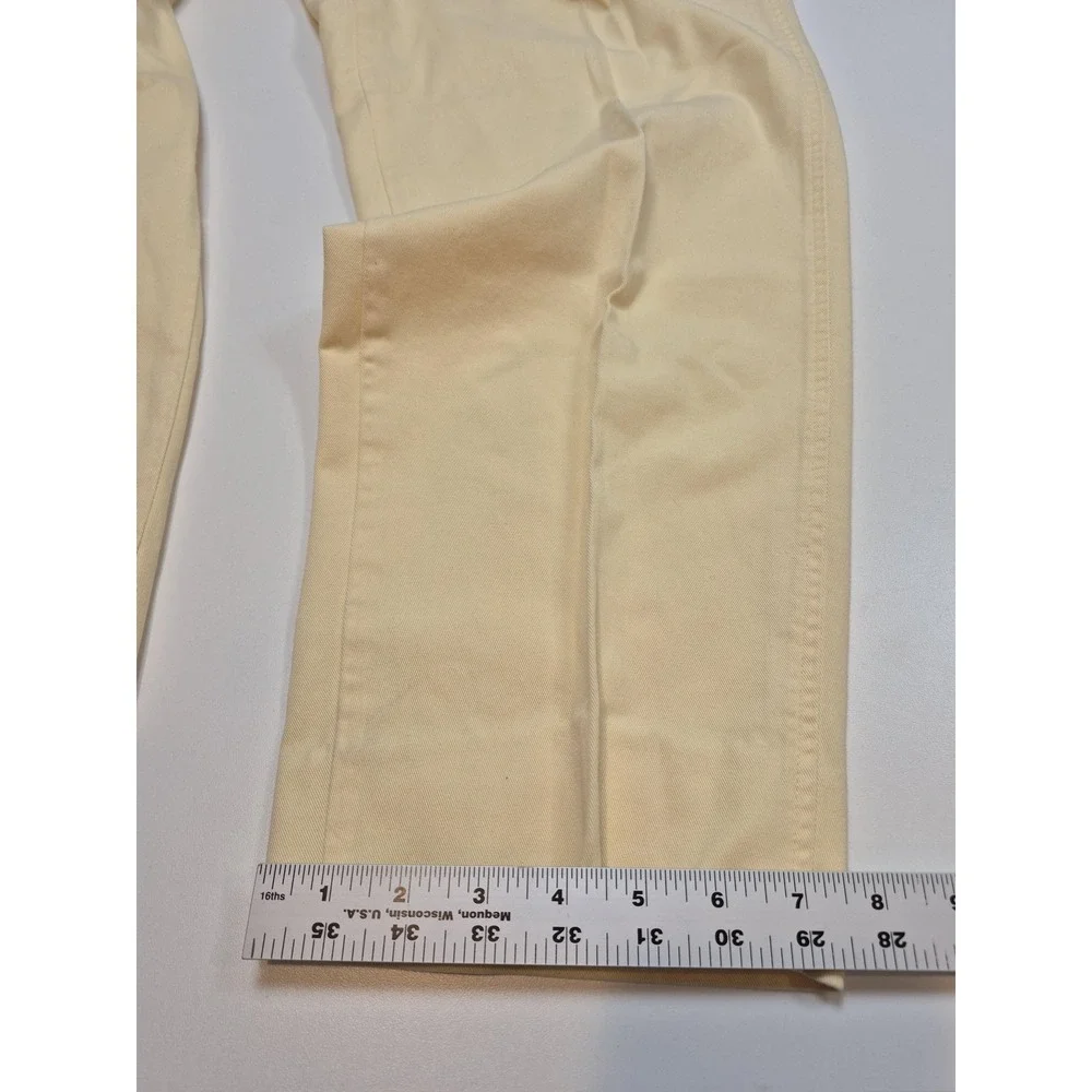 Polo Ralph Lauren Classic Golf Pants Mens 34x28 Yellow Pleated Chino USA FLAW